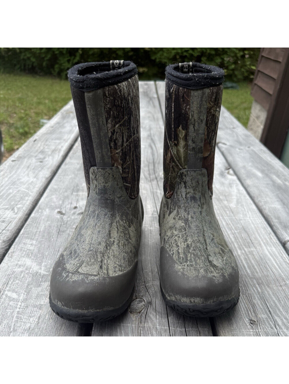 BOGS Classic Mid Kids Waterproof Rubber Rain Boots Black Camo Pull-On US 5
